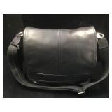 Coache Black Leather Flap Carry All Bag