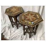 Pr Islamic Lift top Tambour tables, 16 in D, x 19
