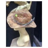 Vintage patchwork leather hat