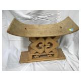 Carved saddle Bench / stool, one pc wood, 17 x 24