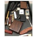 Lot of pocket knives/lighters & more