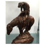 End of Trail Resin Statue, broken