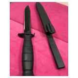Lock Black Tactical knife w/ hard case sheath