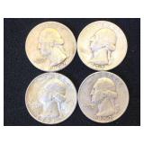 4- SILVER WASHINGTON QUARTERS