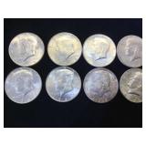8- 1964 SILVER KENNEDY HALF DOLLARS, 8 x $