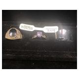 Sterling rings, 2 w/ gemstones