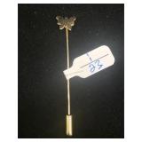 14k butterfly stick pin, 1 gram