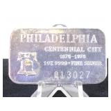 1- oz. .999 Fine Silver Bar, Philadelphia