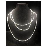 3 strands of sterling & seed pearl necklaces