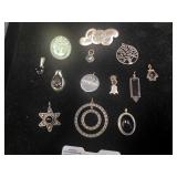 Sterling & gemstone pendants & pins