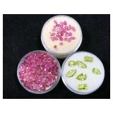 2 ramekins of rubies & 1 ramekin of green