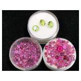 2 ramekins of rubies & 1 ramekin of green