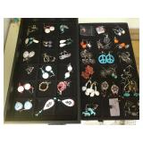Several sets of gemstone earrings, at least 1