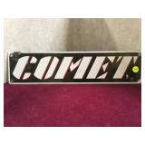 Vintage metal enameled Comet sign, 16 1/2 inches