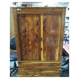 Wooden stand alone closet w/ sliding doors