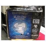 Hurricane  Oscillating Wall Fan, (new)