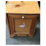 Wooden goose decorated hinged pull down door