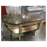 Wood based marble topped hall table