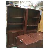 3- 2 drawer file cabinets & 2- book shelves