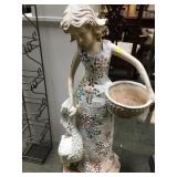 Girl & Goose yard statue approx 35 inches