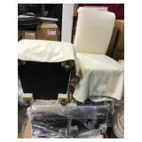 Pallet of 6 Leather cream colored rolling Chairs