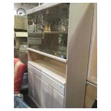 Blonde china hutch, sliding glass doors, lower