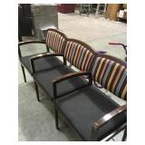 3- Seated, padded,armed bench seating