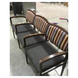 3- seated, padded & armed bench seating