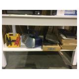 Table bottom lot Coleman Hand car battery w/