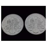 2- Silver rounds 999 pure silver 1oz each