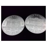 2- Silver rounds 999 pure silver 1oz each