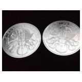 2- Silver rounds 999 pure silver 1oz each