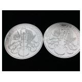 2- Silver rounds 999 pure silver 1oz each