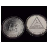 2- Silver rounds 999 pure silver 1oz each
