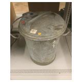 Medium sz Metal German Trash Can - odd design