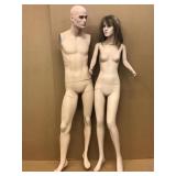 Pair Mannequins in box - no arms - some wear