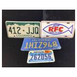 Assorted Metal License Plates
