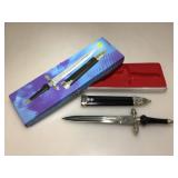 NIB ornate dagger knife with sheath.