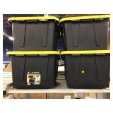 4 Plastic 27 Gallon Totes - Clean