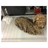 Carved Wood Wall Hanging Sconce Decor - approx.