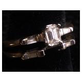 14K Gold Diamond wedding set 1/4 ct 5.2g sz 5