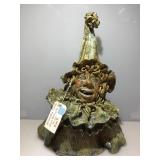 Large Ceramic Clown Bust Sculpture. Heavy, 20x26.