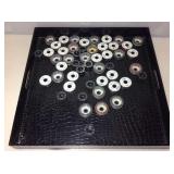 Assorted craft / jewelry making. Rolls of leather