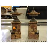 Vintage Polished Onyx Bookends - approx. 9 in