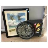 Steampunk Wall Clock and Prints - largest approx.