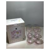 Set of 4 Pink Martha Stewart wine glasses 14.5oz.