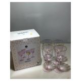 Set of 4 Pink Martha Stewart wine glasses 14.5oz.