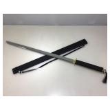 Japanese Straight Blade Katana Sword In Sheath