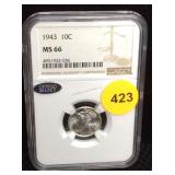 Silver dime 1943 MS66