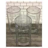 Set of 3 Clear Plastic Stools - Stacking - some